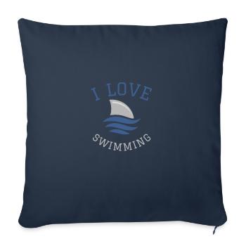 Swimming Saying Funny I Love Swimming - Sofa pillowcase 17,3'' x 17,3'' (45 x 45 cm) - navy - Front