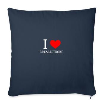 Nager en disant drôle J’aime la brasse - Housse de coussin décorative 45 x 45 cm - bleu marine - Devant