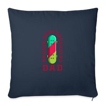 Skateboard Badass Skateboard Papa - Housse de coussin décorative 45 x 45 cm - bleu marine - Devant