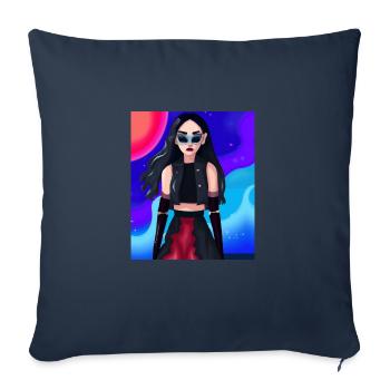 Goth Anime Girl Goth Girl 80s - Sofa pillowcase 17,3'' x 17,3'' (45 x 45 cm) - navy - Front