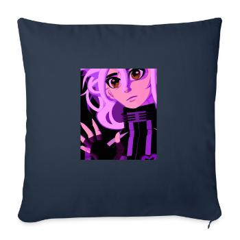 Goth Anime Vaporwave Sexy Goth Girl - Sofa pillowcase 17,3'' x 17,3'' (45 x 45 cm) - navy - Front