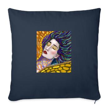 Mermaid Portrait Gustav Klimt Style - Sofa pillowcase 17,3'' x 17,3'' (45 x 45 cm) - navy - Front