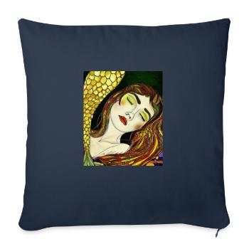 Mermaid Portrait Gustav Klimt Style - Sofa pillowcase 17,3'' x 17,3'' (45 x 45 cm) - navy - Front