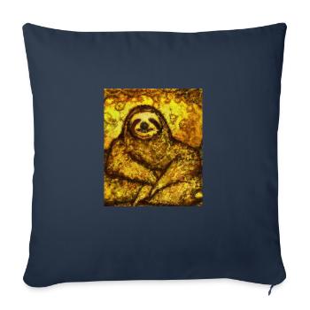 Sloth Portrait Funny Gustav Klimt Style - Sofa pillowcase 17,3'' x 17,3'' (45 x 45 cm) - navy - Front