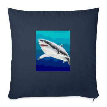 Great White Shark Vincent Van Gogh Style - Sofa pillowcase 17,3'' x 17,3'' (45 x 45 cm) - navy - Front