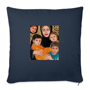 Gustav Klimt Style Portrait of a Mom with Four - Sofa pillowcase 17,3'' x 17,3'' (45 x 45 cm) - navy - Front