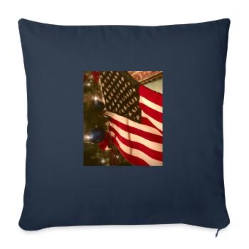 American Christmas Christmas Tree with US - Sofa pillowcase 17,3'' x 17,3'' (45 x 45 cm) - navy - Front