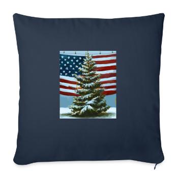 American Christmas Christmas Tree with US - Sofa pillowcase 17,3'' x 17,3'' (45 x 45 cm) - navy - Front
