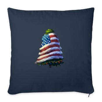 American Christmas Christmas Tree with US - Sofa pillowcase 17,3'' x 17,3'' (45 x 45 cm) - navy - Front