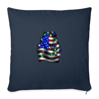 American Christmas Christmas Tree with US - Sofa pillowcase 17,3'' x 17,3'' (45 x 45 cm) - navy - Front