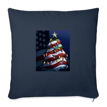 American Christmas Christmas Tree with US - Sofa pillowcase 17,3'' x 17,3'' (45 x 45 cm) - navy - Front