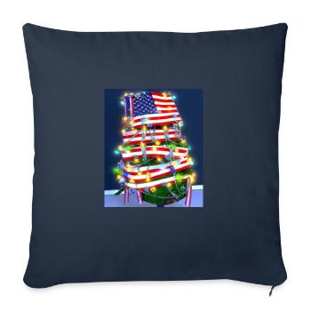 American Christmas Christmas Tree with US - Sofa pillowcase 17,3'' x 17,3'' (45 x 45 cm) - navy - Front