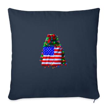 American Christmas Christmas Tree with US - Sofa pillowcase 17,3'' x 17,3'' (45 x 45 cm) - navy - Front