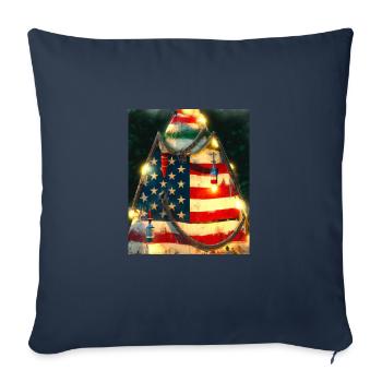 American Christmas Christmas Tree with US - Sofa pillowcase 17,3'' x 17,3'' (45 x 45 cm) - navy - Front