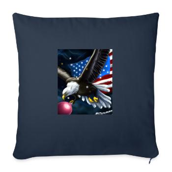 American Christmas White-tailed Eagle with US Flag - Sofa pillowcase 17,3'' x 17,3'' (45 x 45 cm) - navy - Front