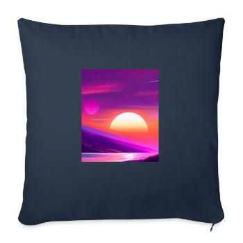 Vaporwave Sun Synthwave Sunset - Sofa pillowcase 17,3'' x 17,3'' (45 x 45 cm) - navy - Front
