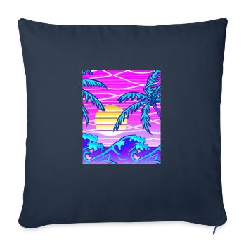Synthwave Sun Hawaii Vaporwave Aesthetic - Sofa pillowcase 17,3'' x 17,3'' (45 x 45 cm) - navy - Front