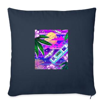 Synthwave Sun Hawaii Vaporwave Aesthetic - Sofa pillowcase 17,3'' x 17,3'' (45 x 45 cm) - navy - Front