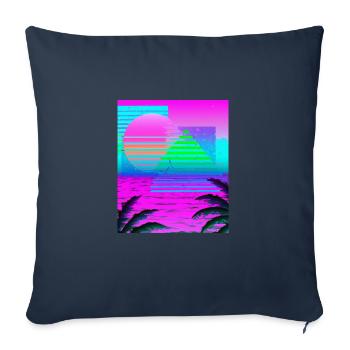 Synthwave Sun Hawaii Vaporwave Aesthetic - Sofa pillowcase 17,3'' x 17,3'' (45 x 45 cm) - navy - Front