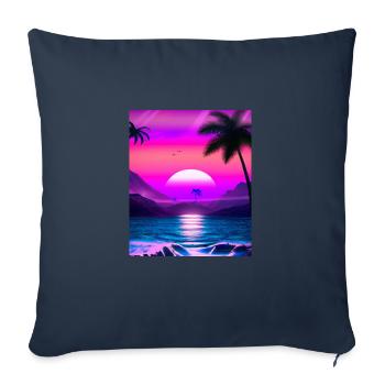 Synthwave Sun Hawaii Vaporwave Aesthetic - Sofa pillowcase 17,3'' x 17,3'' (45 x 45 cm) - navy - Front