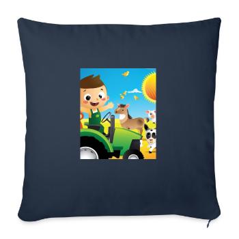 Green Tractor Birthday Farm Animals - Sofa pillowcase 17,3'' x 17,3'' (45 x 45 cm) - navy - Front