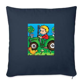 Green Tractor Birthday Farm Animals - Sofa pillowcase 17,3'' x 17,3'' (45 x 45 cm) - navy - Front