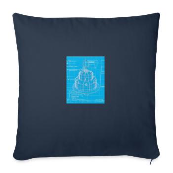 Cake Blueprint Pastry Chef Cake Baking - Sofa pillowcase 17,3'' x 17,3'' (45 x 45 cm) - navy - Front