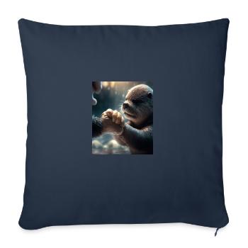 Outres Amants Mignon Loutre de mer Pet - Housse de coussin décorative 45 x 45 cm - bleu marine - Devant