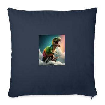 Funny Cartoon Otters Otter Riding Green Dinosaur - Sofa pillowcase 17,3'' x 17,3'' (45 x 45 cm) - navy - Front