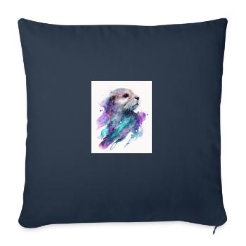 Otter Lovers Magical Sea Otter - Sofa pillowcase 17,3'' x 17,3'' (45 x 45 cm) - navy - Front