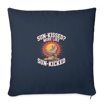Le soleil embrassé plus comme le soleil a donné un coup de pied au soleil - Housse de coussin décorative 45 x 45 cm - bleu marine - Devant