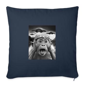 Drôle Singe Graphique OVNI Bizarre - Housse de coussin décorative 45 x 45 cm - bleu marine - Devant