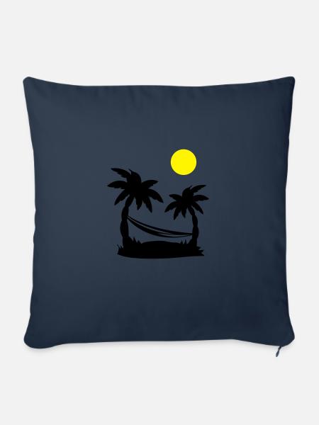 palmen hängematte - Sofakissenbezug 45 x 45 cm - Navy