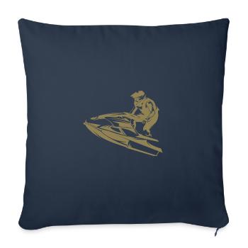 Fast-paced jet ski in silhouette - Sofa pillowcase 17,3'' x 17,3'' (45 x 45 cm) - navy - Front