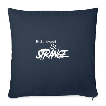 Goth Lolita doux-amer et étrange - Housse de coussin décorative 45 x 45 cm - bleu marine - Devant