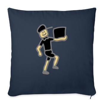 Colis poste 3 - Housse de coussin décorative 45 x 45 cm - bleu marine - Devant