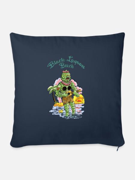 vahinedulagoon - Housse de coussin décorative 45 x 45 cm - bleu marine