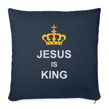 jesus is king quote - Sofa pillowcase 17,3'' x 17,3'' (45 x 45 cm) - navy - Front
