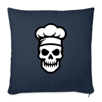 Chef Skeleton Chef Chaque de chef - Housse de coussin décorative 45 x 45 cm - bleu marine - Devant
