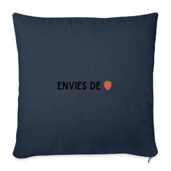 Envies de fraises - Housse de coussin décorative 45 x 45 cm - bleu marine - Devant
