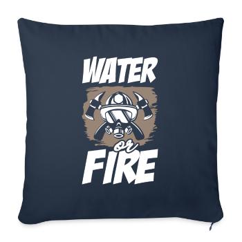 Water or Fire Firefighter - Sofa pillowcase 17,3'' x 17,3'' (45 x 45 cm) - navy - Front