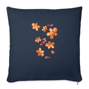gingerbread,christmas,sweets,gingerbread man - Sofa pillowcase 17,3'' x 17,3'' (45 x 45 cm) - navy - Front