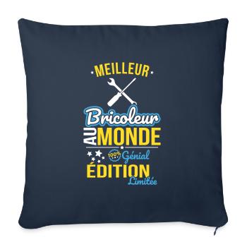 Meilleur Bricoleur au monde - 100% génial - Housse de coussin décorative 45 x 45 cm - bleu marine - Devant