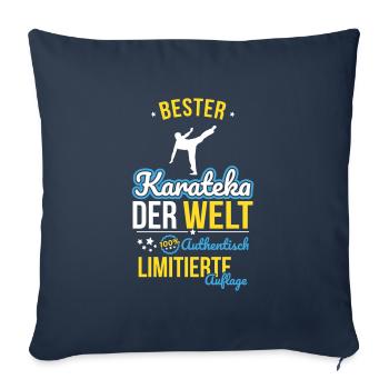 Best Karateka in the World - 100% Authentic - Sofa pillowcase 17,3'' x 17,3'' (45 x 45 cm) - navy - Front