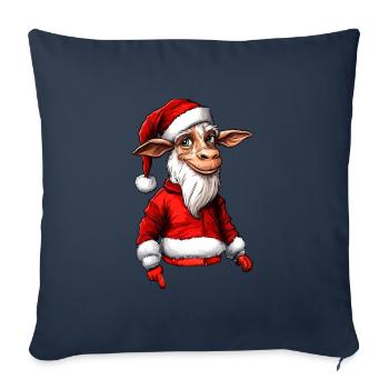 Chèvre de Noël - Housse de coussin décorative 45 x 45 cm - bleu marine - Devant