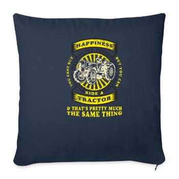 Tracteur - Housse de coussin décorative 45 x 45 cm - bleu marine - Devant