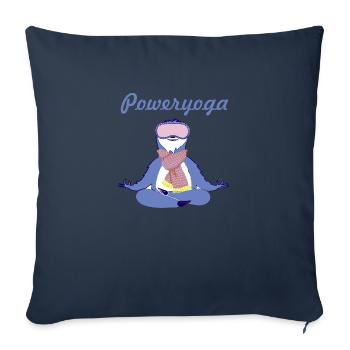 powernyoga, yoga ,schlafmaske ,faultier,napping - Sofakissenbezug 45 x 45 cm - Navy - Vorne