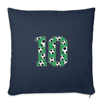 10 anniversaire Football Green - Housse de coussin décorative 45 x 45 cm - bleu marine - Devant