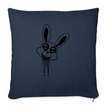 Head Rabbit Blood - Sofa pillowcase 17,3'' x 17,3'' (45 x 45 cm) - navy - Front