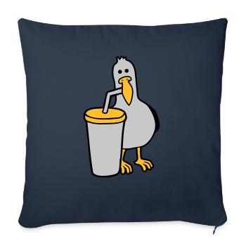 Seagull drinks cola drink - Sofa pillowcase 17,3'' x 17,3'' (45 x 45 cm) - navy - Front